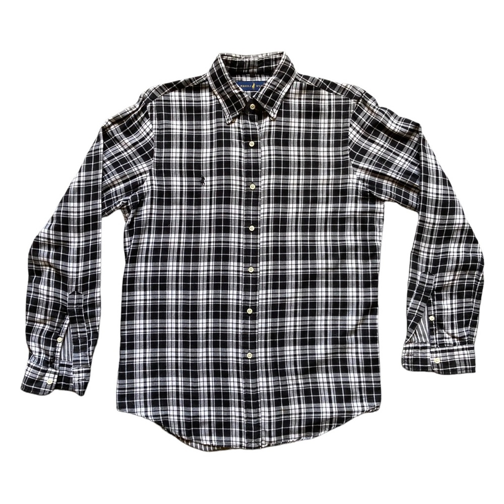 Ralph Lauren black flannel plaid size medium dress‎ shirt